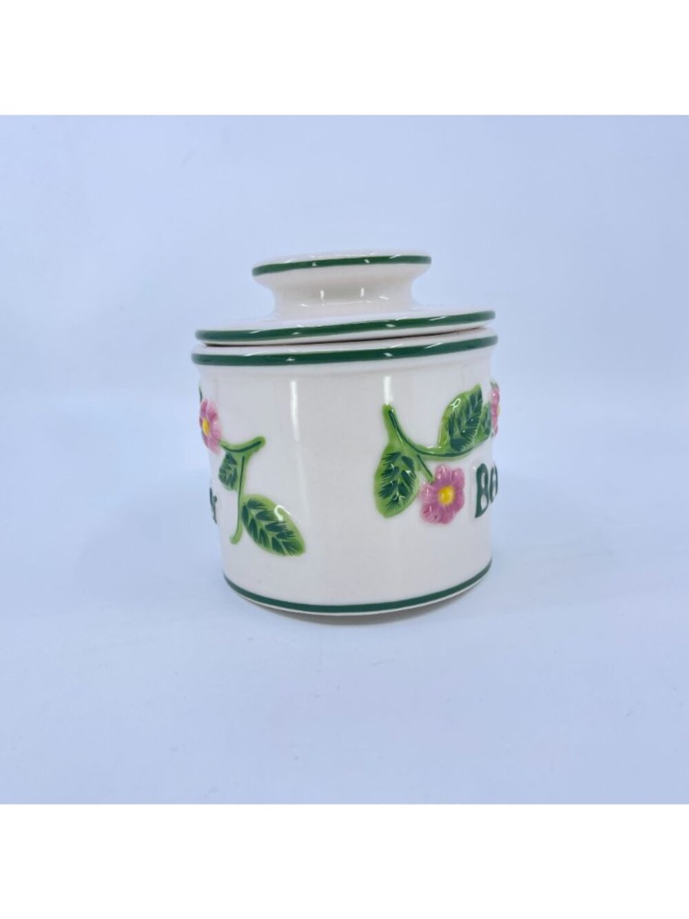 vintage fresh and creamy butter bell with floral embossed design french country - Picture 4 of 7